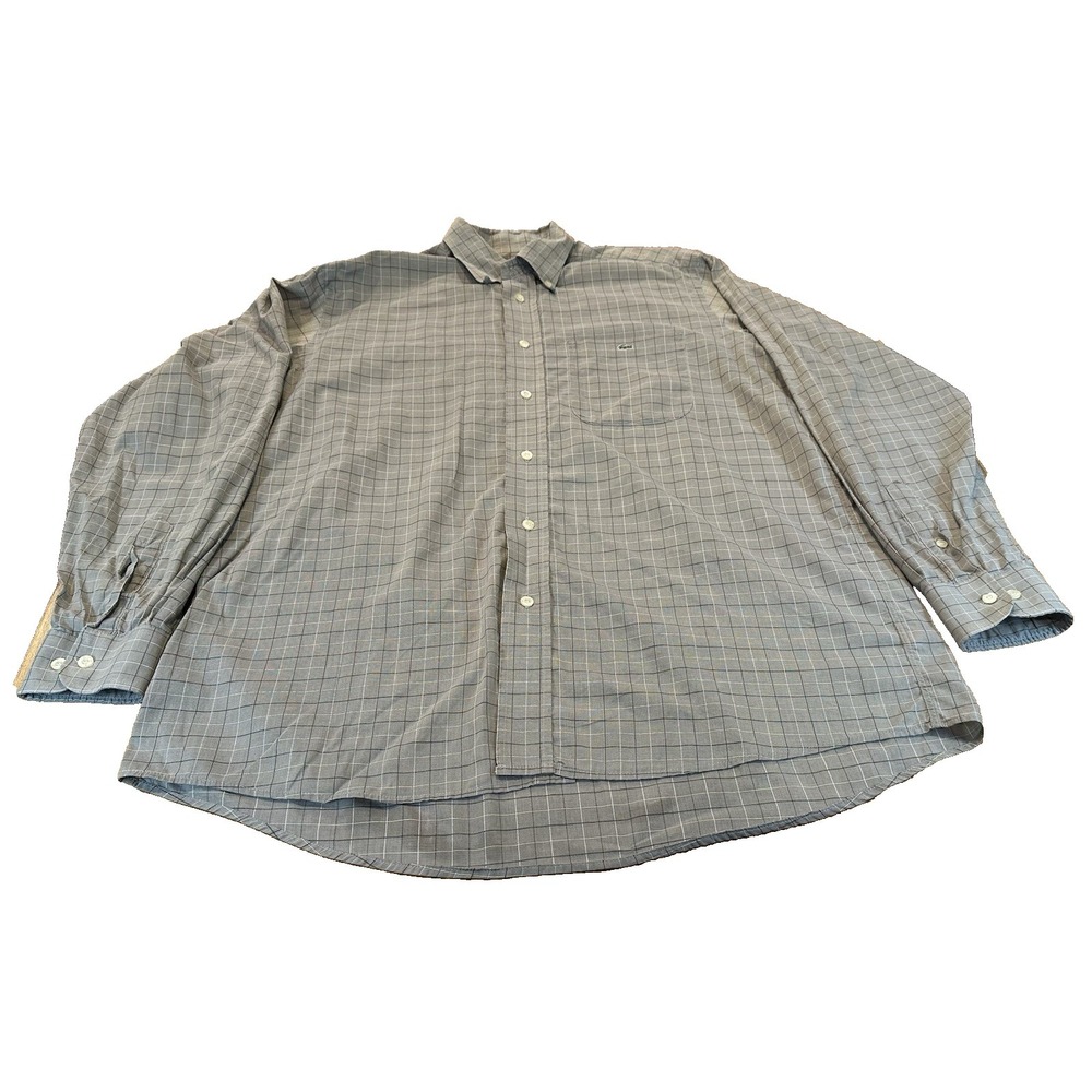 Lacoste Mens Long Sleeve‎ Dress Shirt 100% Cotton Button Up Checkered Size 40